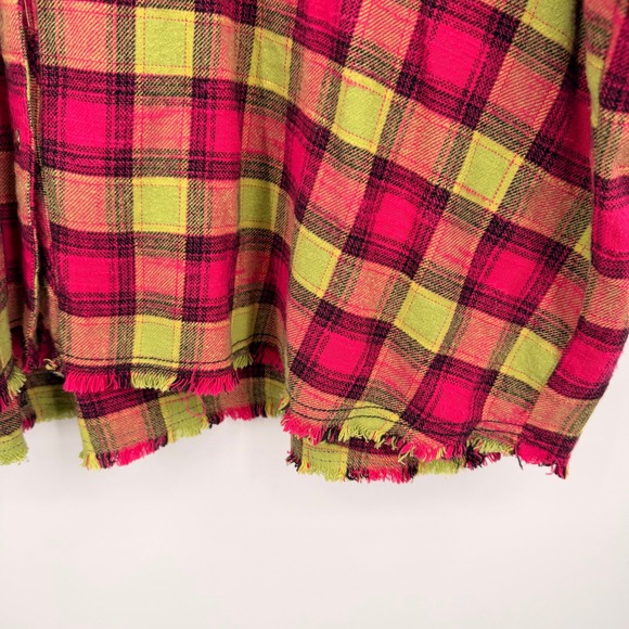BDG Urban Outfitters One Way or Another Plaid Flannel Shirt Womens Medium Pink - Picture 8 of 12